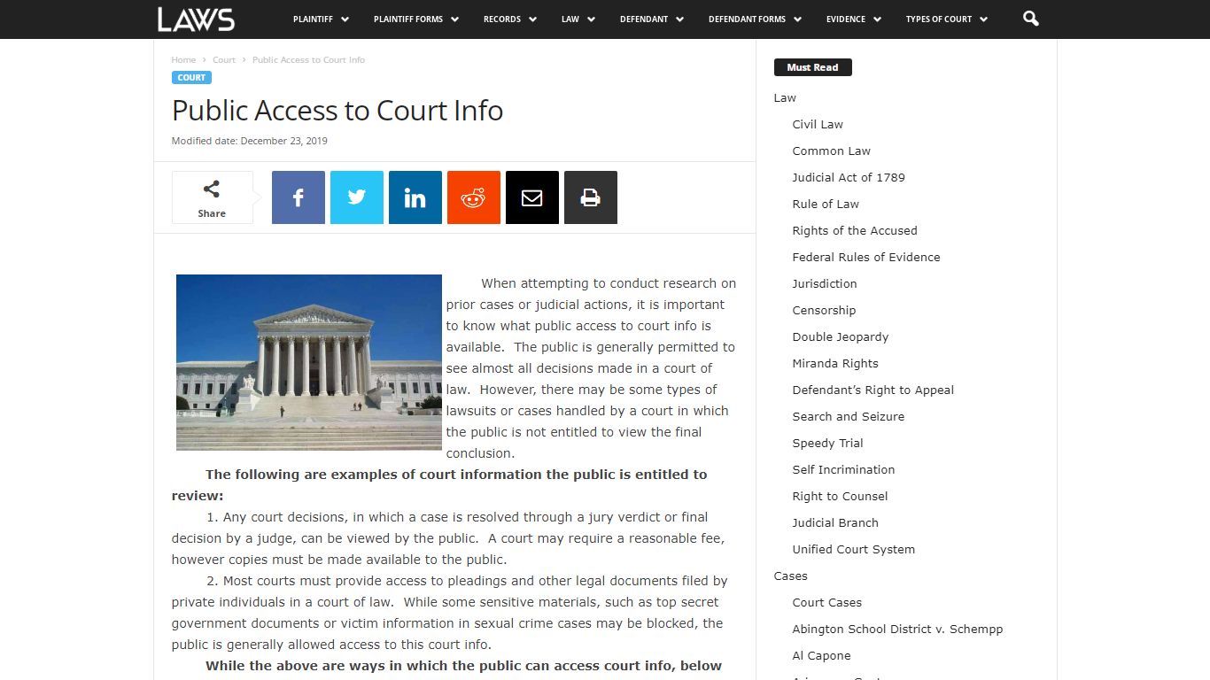 Public Access to Court Info - Court - LAWS.com